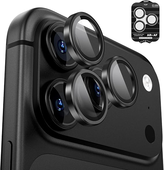 CloudValley iPhone 18 Pro Max/18 Pro用 カメラレンズプロテクター ブラック