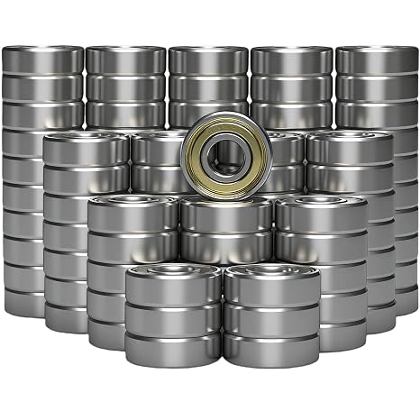 100 PCS 608-ZZ Ball Bearing - Double Metal Sealed Shielded Miniature Deep Groove Bearings for Furniture Wheel, Skateboards, Inline Skates, Scooters, Roller Blade Skates (8mm x 22mm x 7mm)