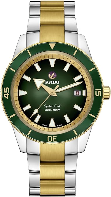 Rado - Captain Cook - Men's Automatic Swiss Watch - 42mm Green Dial with Date - Stainless Steel Bracelet - R32138303
