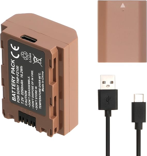 Foto4easy 2-Pack USB-C NP-FZ100 Replacement Battery for Sony ZV-E1, FX3, FX30, a9, a9 II, a7R, a7R IV, a7R V, a7 III, a7S III, a7 II, a7 IV, Alpha 1, A6600, A6700, A7C Cameras