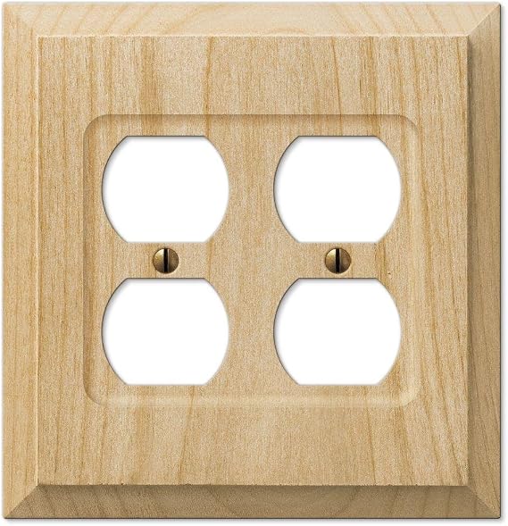 Amerelle Baker Double Duplex Unfinished Wood Wallplate