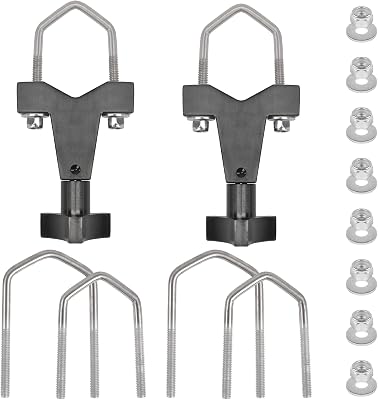 High Lift Jack Mount, Hi Lift Jack Tube Mount 1-2.5 RoundSquare Tubing Adjustable High Lift Jack Mounting Brackets Compatible with Universal Vehicle Front Bumper Bull Bars