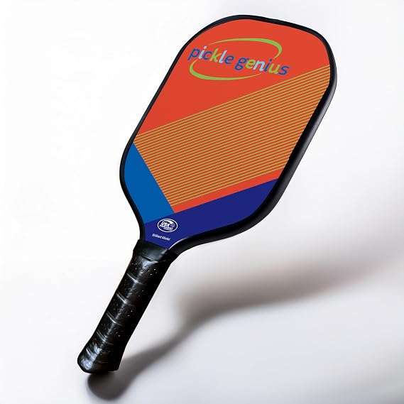 Pickleball Paddle, Raw Carbon Fiber Grit Face, 8oz, Beginner Friendly | Also called a pickleball racket. USAPA approved. Honeycomb core eases tennis elbow strain. Real raw carbon, not painted.