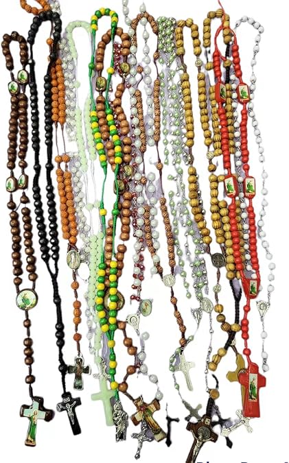 CLGIFT 12pcs mix lot rosary necklace Religious catholic Crucifix cross wholesale lot