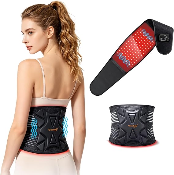 Red Light Therapy Belt, 5000mAh Cordless with Vibration Massage | 660nm & 850nm Wavelengths, Adjustable Wrap, for Back Waist Belly Shoulder, Daily Wellness | 660nm & 850nm Wavelengths, Adjustable Wrap, for Back Waist Belly Shoulder, Daily Wellness