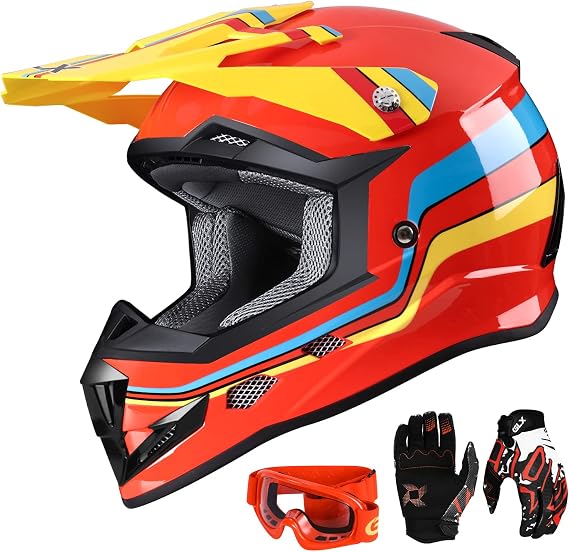 GLX GX623 Youth ATV & Dirt Bike Helmet Combo, DOT