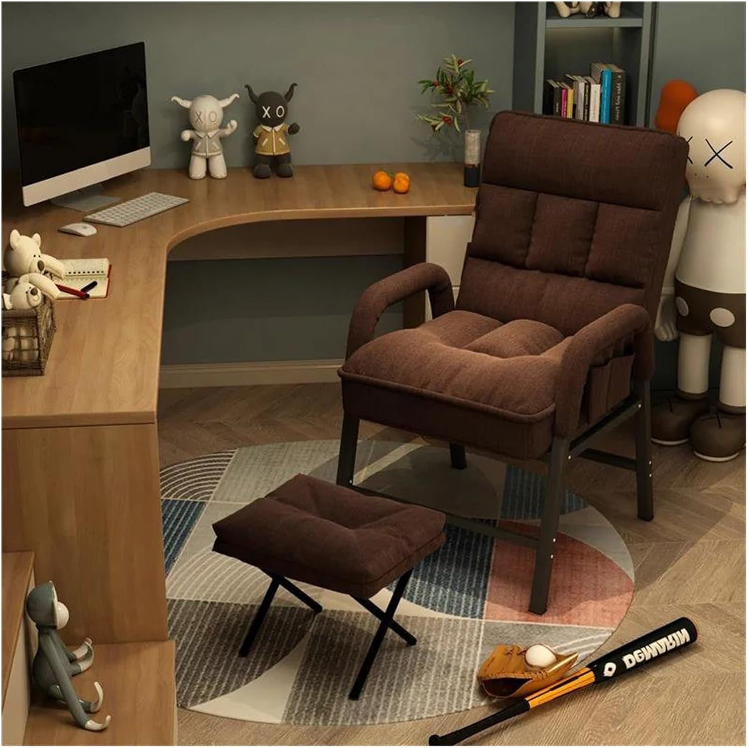 Managerial Chairs, Nordic Fabric Study Villa Office Chairs Fashion Household Furniture Computer Chair Creative Dormitory Bedroom Back ArmchairsAPedal