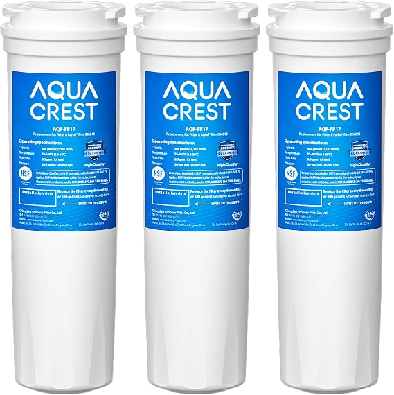 AQUACREST 836848 Refrigerator Water Filter, Replacement for Fisher & Paykel 836848, 862285, 862284, 3 Pack