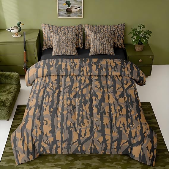 Feelyou Camouflage Military Comforter Set Twin Size Kids Boys Girls