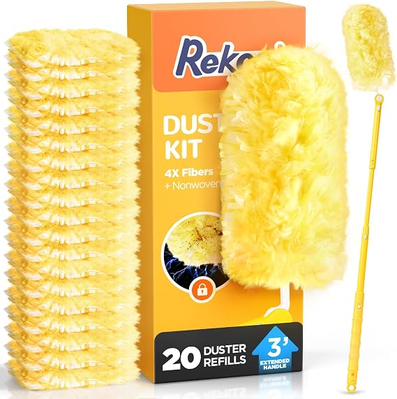REKOPI Heavy Duty Duster Refills Compatible with Swiffer Duster, 20 Count