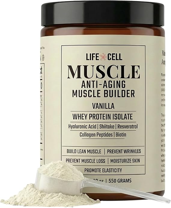 LifeCell Whey Protein Anti-Aging Muscle Builder, Vanilla, 550g
