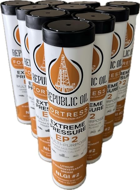 Republic Oil Lith 12 Industrial EP2 Grease 10x14oz.Compare to I Multifak I Mobilux I Shell S2 V220 2