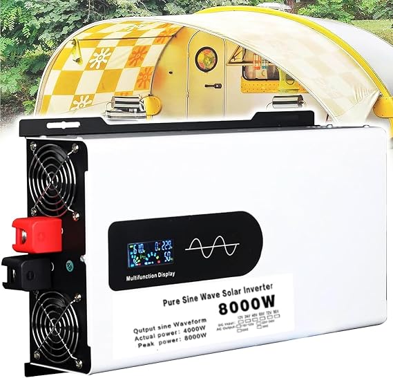8000W DC 12V/24V/48V/60V/72V Pure Sine Wave Inverter DC Input AC Output 110V/220V Low Frequency Solar Power Inverter Converter