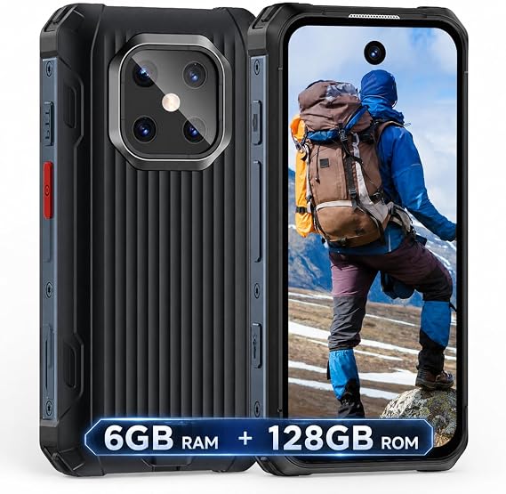 Mini Smartphone, SIM-Free Main Unit, 3.7-Inch, Android 12 Smartphone, 6GB + 128GB, Ultra-Small, Tough Smartphone, IP68, Waterproof, Dustproof, Shockproof, 4G LTE, Dual SIM, Face