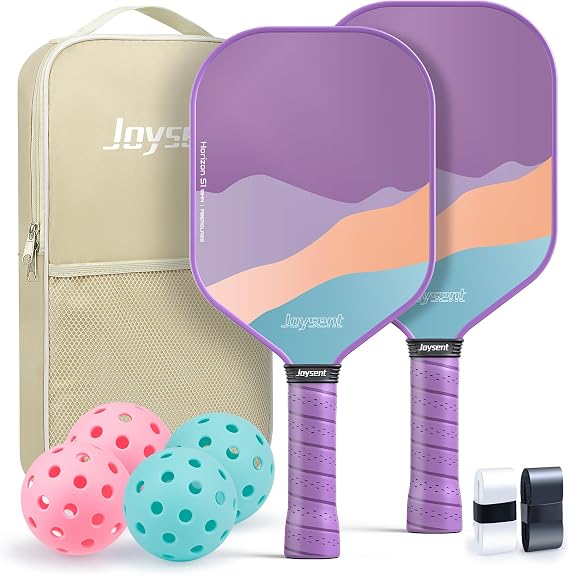 Pickleball Paddles Set of 2, Lightweight Pickleball Racket for Beginner, USAPA Approved Fiberglass Surface Pickleball Set with Non-Slip Comfort Grip