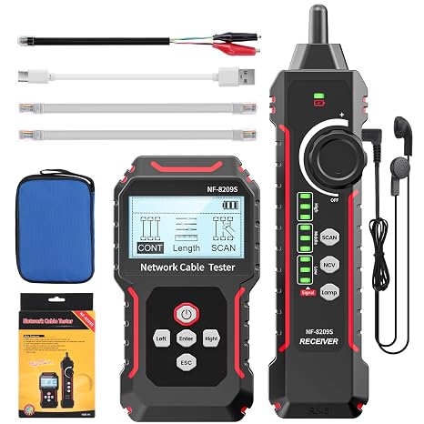 NF-8209S Network Cable Tester, PoE, Length, NCV Test & Port Flash