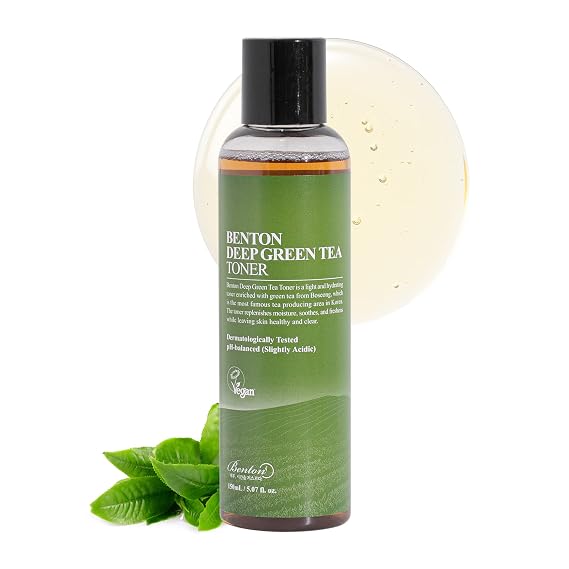 BENTON Deep Green Tea Toner 150ml (5.07 fl.oz.) - Nourishing & Hydrating Facial Toner for Oily and Sensitive Skin, Skin Soothing & Purifying