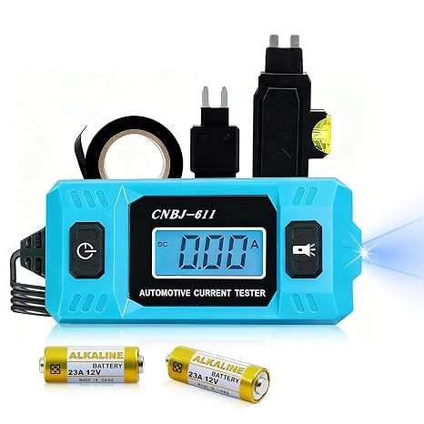 Automotive Circuit Fault Probe Tester, Portable Cnbj 611 Tester, 20A 48V High-Precision Current Tester, 2-in-1 Power Short Finder, Car Relay Fuse Blade Checker with LED Display and Light (1PC)