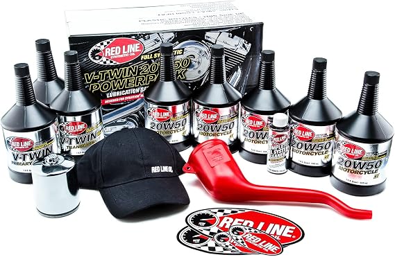 Red Line 90226 Big Twin 20w50 Power Pack Oil Package with K&N High Performance Oil Filter (Extra Large Kit, Chrome Filter)