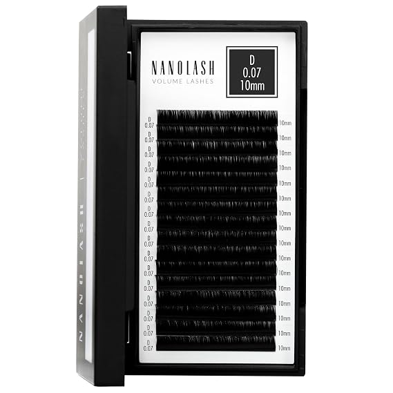 Nanolash Volume Lashes - false lashes for professional eyelash extensions, volume eyelash extensions (0.07 D, 10mm)