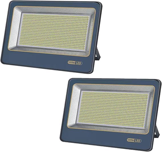 Led Flood Lights Outdoor 600W 800W 1000W,Security Lights 6500K Positive White Light,4000lm-40000lm,LED Work Light 220V IP67 Waterproof Super Bright（Two-Piece）, 1000W 2PCS