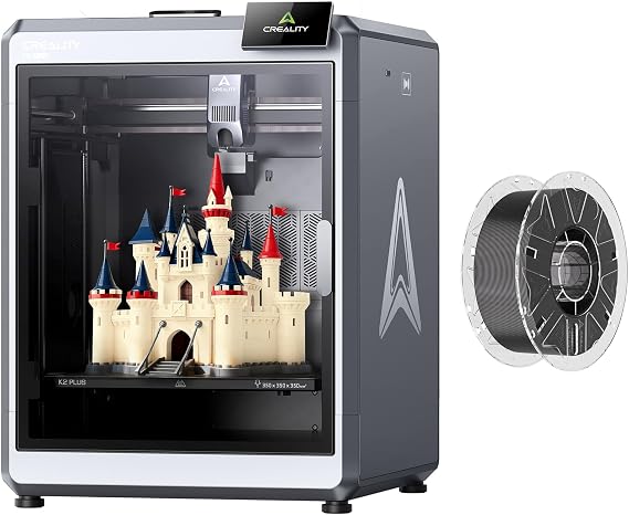 Creality K2 Plus 3D Printer, Support Multi Color Printing Needs CFS,Bundle with Hyper RFID PLA Filament 1.75mm, Black