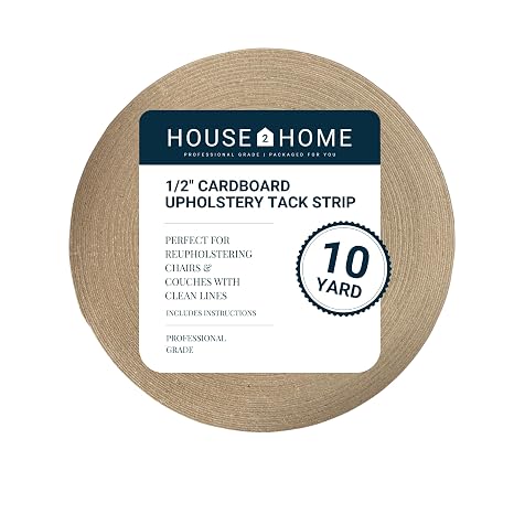House2Home Upholstery Tack Strip, 1/2 Inch x 10 Yard Roll, Great for Making Professional Edges on Furniture, Couch, Chair, and Sofa, Includes Instructions | Tacking & reupholstering supplies for any reupholster kit need tapiceria, building supplies, upholstry