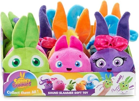 Sunny Bunnies Small Set of 5 Sound Slammer Soft Toys 15cm (6 inch)