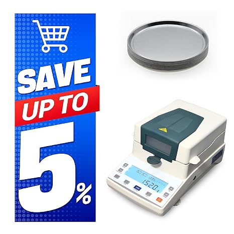 Halogen Moisture Meter (Readability: 1mg) & Aluminum Sample Pan