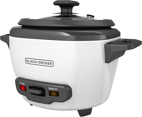 BLACK+DECKER 3-Cup Rice Cooker with Steaming Basket