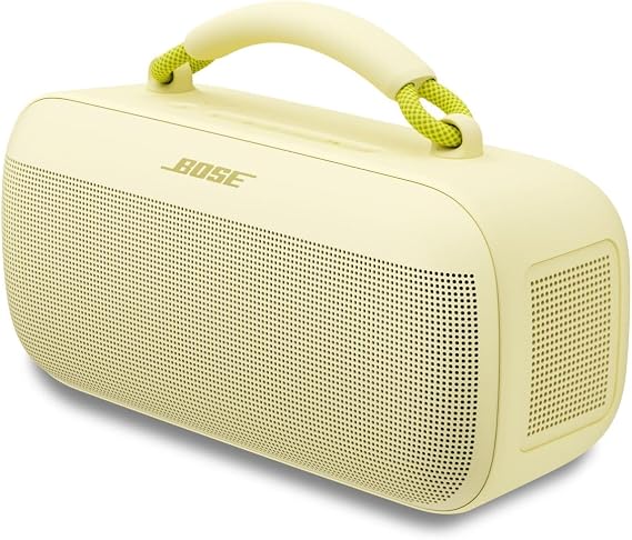 Bose SoundLink Max Bluetooth Speaker - Portable Wireless Party Speaker, IP67 Waterproof, Rope Handle, Up to 20 Hours of Playtime, USB-C, Built-in 3.5mm AUX Input, Citrus Yellow - Limited Edition Color