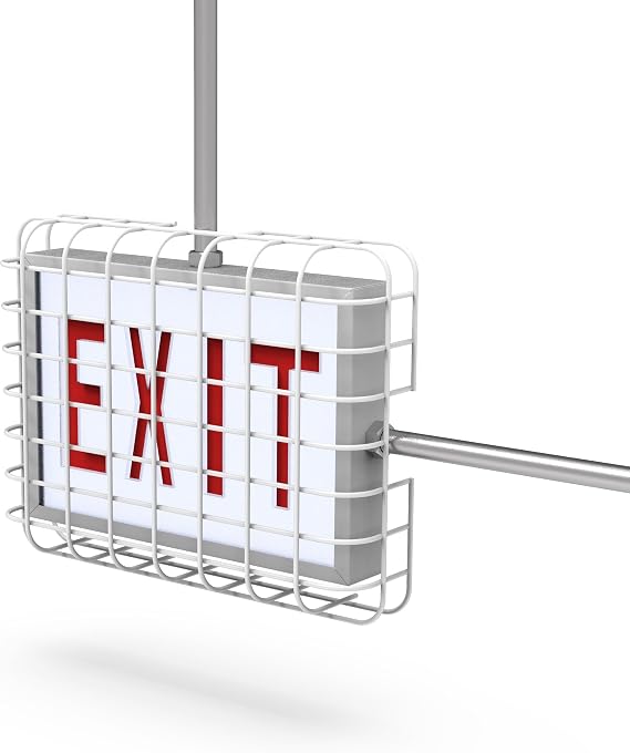 SC900-W2 Universal Mount, Exit Sign Damage Stopper Cage, Protective Polyester Cover Coated Steel Wire Guard, Surface and Conduit Compatible. [NOW INCLUDES IMPROVED MOUNTING HARDWARE]