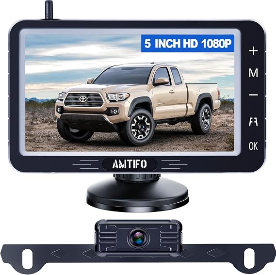 Wireless Backup Camera 5-inch for Truck: Easy to Install Back up Camera - HD 1080P Rear View Camera for Trucks SUVs | Enhanced Anti-interference 2.4G signal, IP69 waterproof, 150 Wide Angle, Dual-camera Expandable Fits Trucks, SUVs, RVs