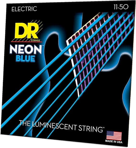 DR Strings Hi-Def Neon Blue Electric Heavy