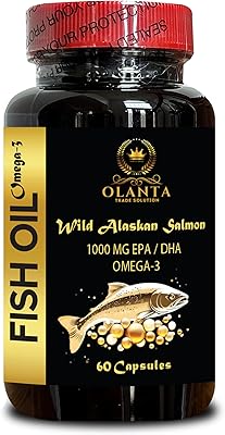 Omega-3, EPA & DHA Fatty acids | Immune System Support Non-GMO | Omega 3 Fish Oil for Healthy Heart Support & Immunity - 1 Bottle 60 Capsules