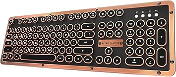 Azio Retro Classic Bluetooth 5.0 Artisan - Wireless/USB Wired Vintage Backlit Leather Mechanical Keyboard for PC/Mac MK-RETRO-L-03B-US