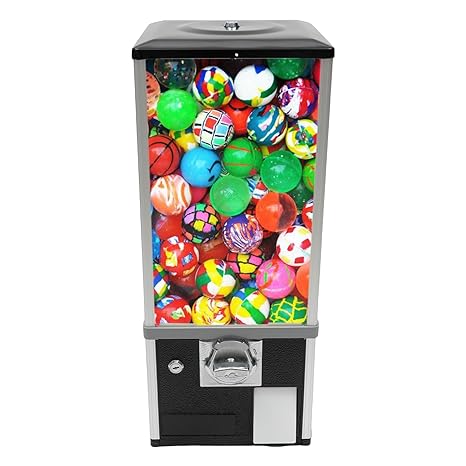 Vending Machine, Commercial Toy Candy Capsule Vending Machine, Classic Gumball Machine, 4x25 Dual Side Coin Operators Prize Machine Dispenser Candy Machine for Gaming Store, with Keys (Black)