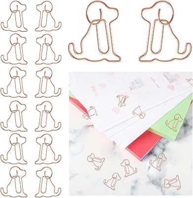 Pack of 30 Cute Dog Paper Clips, Cute Cartoon Animal Paper Clips Bookmarks, Creative Metal Paper Clips Decoration for School Office Home Poster Photo Document Organising