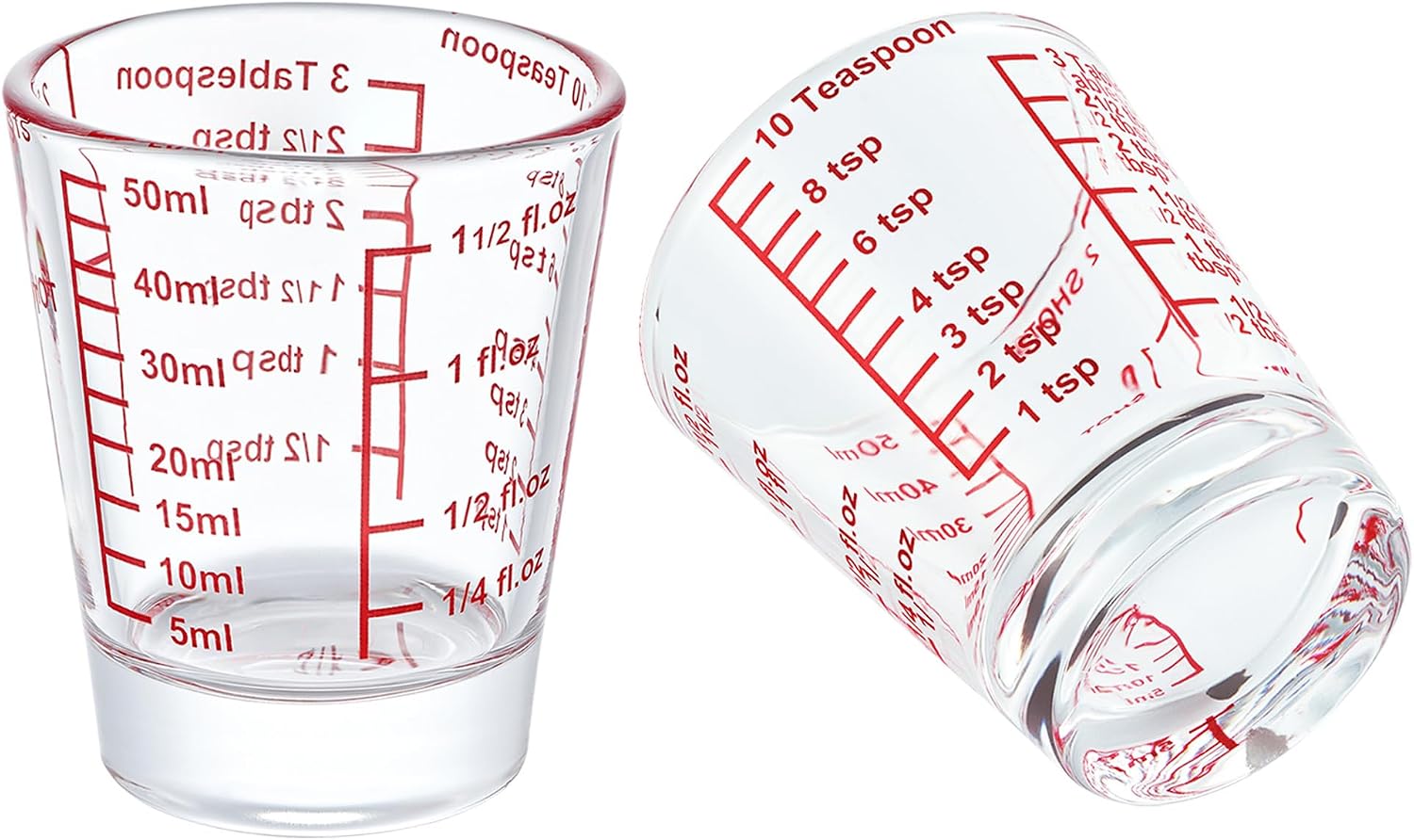 Ackers Mini Measure Heavy Glass, 32-Incremental Measurements Multi-Purpose Liquid and Dry Measuring Shot Glass, Black Single