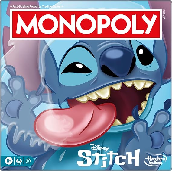 Monopoly: Disney Stitch Board Game, Family Property-Trading Game with Stitch-Themed Tokens, Cards & Locations, Fast to Learn, Fun to Replay, 2–6 Players, Ages 8+, Perfect Game Night Pick