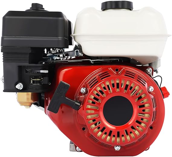 Gasoline Engine Motor, 6.5HP 160CC Gas Engine OHV Air Cooled Horizontal Shaft 4 Stroke Single Cylinder Engine Motor for Compressor, Generator, Lawnmower