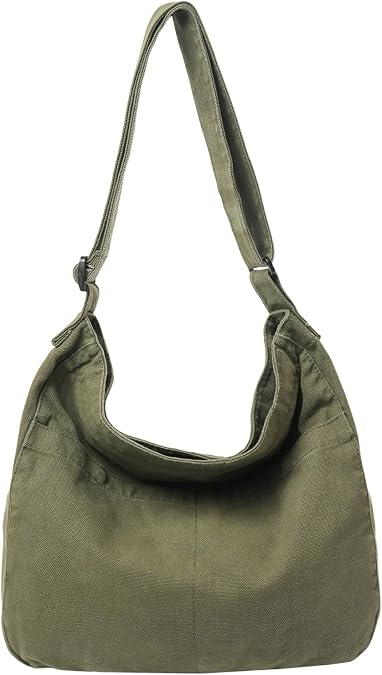 KBTYE Canvas Messenger Bag for Women Men Crossbody Hobo Tote Bag for School