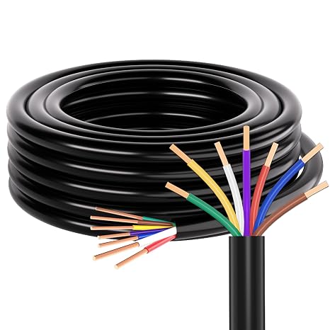 70FT 7 Way Trailer Wire 10/2 12/1 14/4 AWG Multi Gauge -30C to 105C CCA Traditional SAE (Purple Wire) 7 Conductor Harness, Fit for Utility/Equipment/Cargo Trailer/RV, No Paper& Quartz Powder Inside