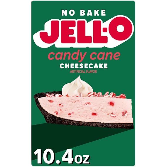 Jell-O No Bake Candy Cane Cheesecake, Filling & Oreo Crust Mix, 10.4 oz
