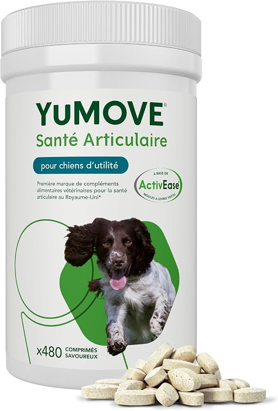 YuMOVE Joint Supplement for Working Dogs, Joint Care, Essential Dog Hip and Joint Aid with Glucosamine, Chondroitin, Green Lipped Mussel, All Ages and Breeds, 480 Tablets