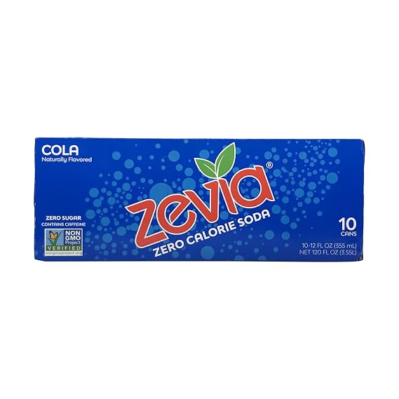 Zevia Zero Calorie Soda, Cola, 12 oz, (10 Pack)