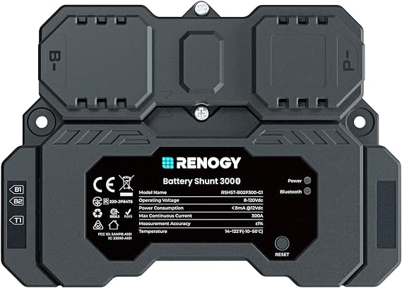 Renogy Battery Shunt 300, Smart Remote Battery Monitoring Via APP