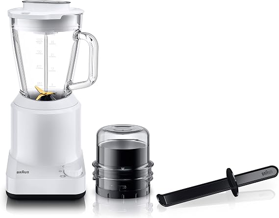 Brown Blender Power Blend 1 JB1168WH High Power Smoothie Soup Smooth Crush Ice Ice Grinder Coffee Beans Spice 2 Speeds Pulse Driving German Design 1 Liter Large Capacity Heat Resistant Glass Jug Stand