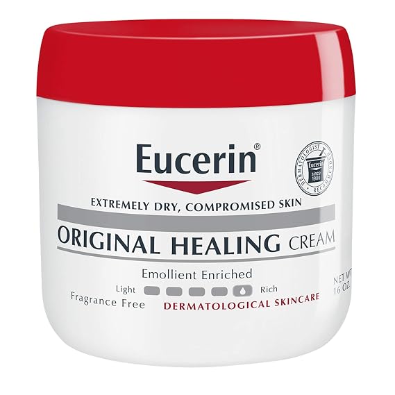Eucerin Original Healing Cream, Fragrance Free Body Cream for Dry Skin, 16 Oz Jar (Pack of 1)