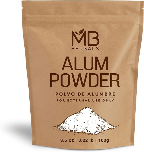 MB Herbals Alum Powder 100 Gram (3.5 oz) | Deodorant | After Shave | Leather Fabric and Paper Mordant | External Use Only